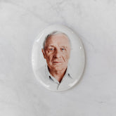 Placa Conmemorativa de Foto en Cerámica, 5 x 6 cm – Porcelana Ovalada para Lápidas